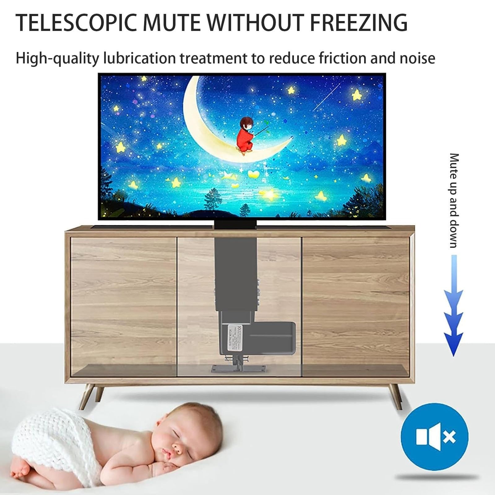 Amazon｜伸縮式電動リフトTVスタンド、自動昇降機能付き、高さ調節可能